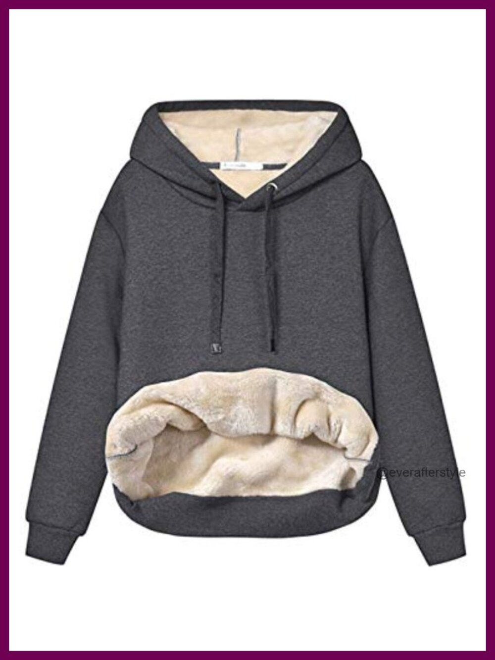 Womens Cotton Polyester Sherpa Fleece Lined Pullover Hooded Sweatshirt